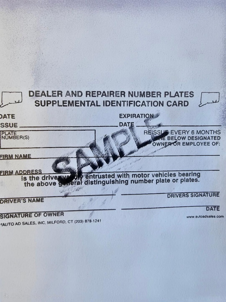 Supplemental Driver Identification Cards/ 50 Per Package