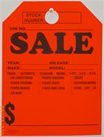 Mirror Hang Tags - Fluorescent Red - Sale with Options