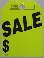 Mirror Hang Tags - Fluorescent Yellow -  Sale