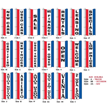 Drape Flags, Stock Messages 3' X 8'  Single Face