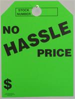 Mirror Hang Tags - Fluorescent Green - No Hassle Price