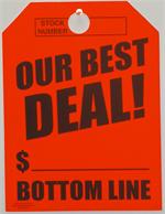 Mirror Hang Tags - Fluorescent Orange - Our Best Deal-Bottom Line
