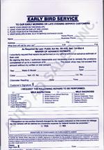 Early Bird  Night Drop Envelopes  EBS4